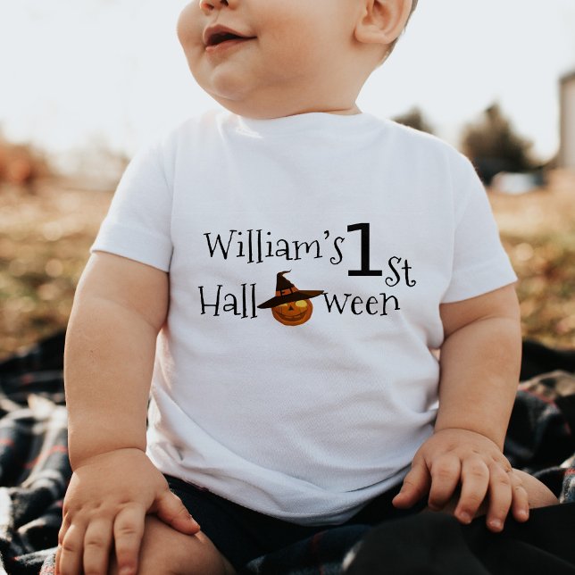 Camiseta Para Bebê Abóbora de Halloween de 1rua Personalizada (Criador carregado)