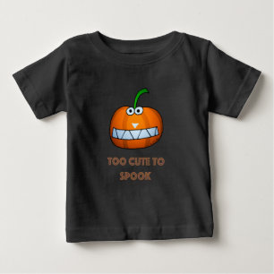 Camiseta Para Bebê abóbora de Halloween fofa com rosto engraçado