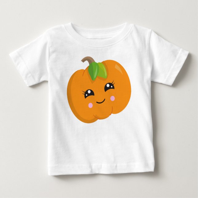 Camiseta Para Bebê Abóbora De Halloween, Truque Ou Tratamento, Abóbor (Frente)