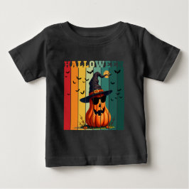 Camiseta Para Bebê Abóbora engraçada fofa de Halloween vintage outono