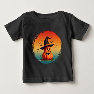 Camiseta Para Bebê abóbora engraçada vintage outono temporada de outo