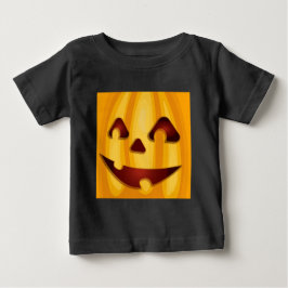 Camiseta Para Bebê Abóbora entalada sorrindo design de Halloween