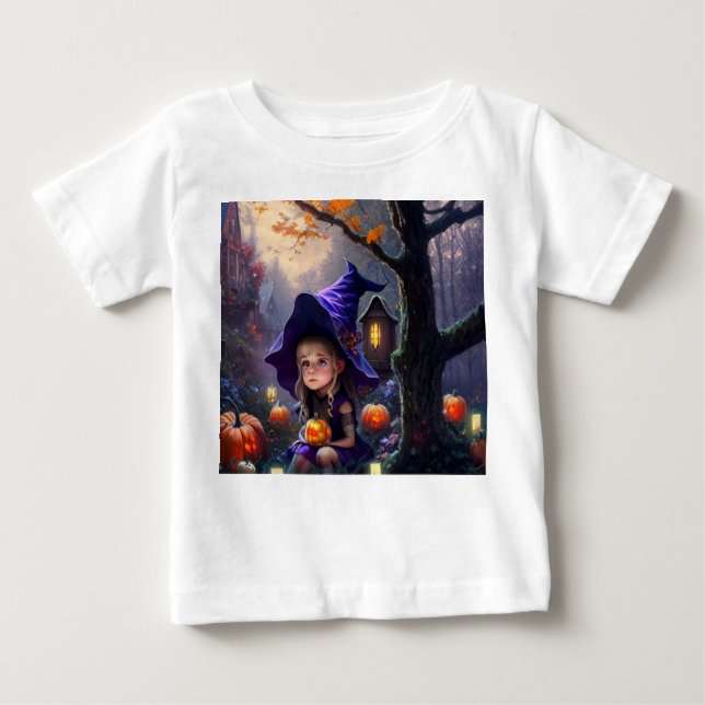 Camiseta Para Bebê abóbora/fantasia/Halloween/desenho animado (Frente)