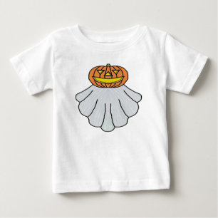 Camiseta Para Bebê Abóbora Fantasma (branco) - Camiseta de Bebê