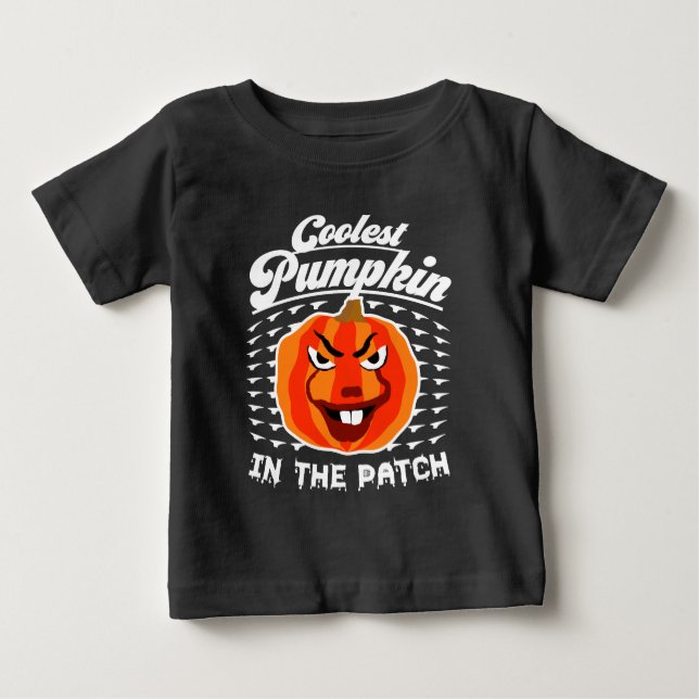 Camiseta Para Bebê Abóbora Mais Legal do Canteiro – Divertido Hallowe (Frente)