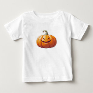 Camiseta Para Bebê Abóbora Sorridente - Caráter de queda divertida