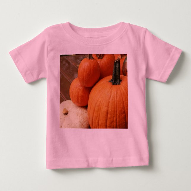 Camiseta Para Bebê abóboras para o Halloween no convés (Frente)