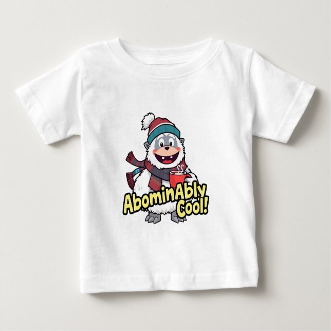 Camiseta Para Bebê Abominavelmente Legal Winter Yeti Design (Frente)