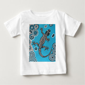 Camiseta Para Bebê Aboriginal espécie, geco, pintura de ponto,