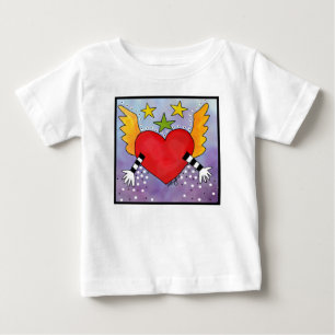 Camiseta Para Bebê Abra o coração