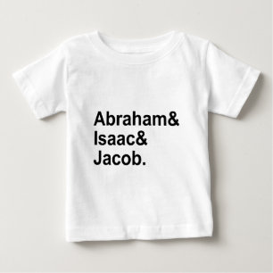 Camiseta Para Bebê Abraão Isaque Jacó   3 Patriarcas do Judaísmo