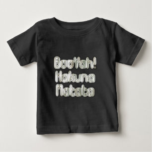 Camiseta Para Bebê Abrace o momento: Hakuna Matata Ash Cinza Texto