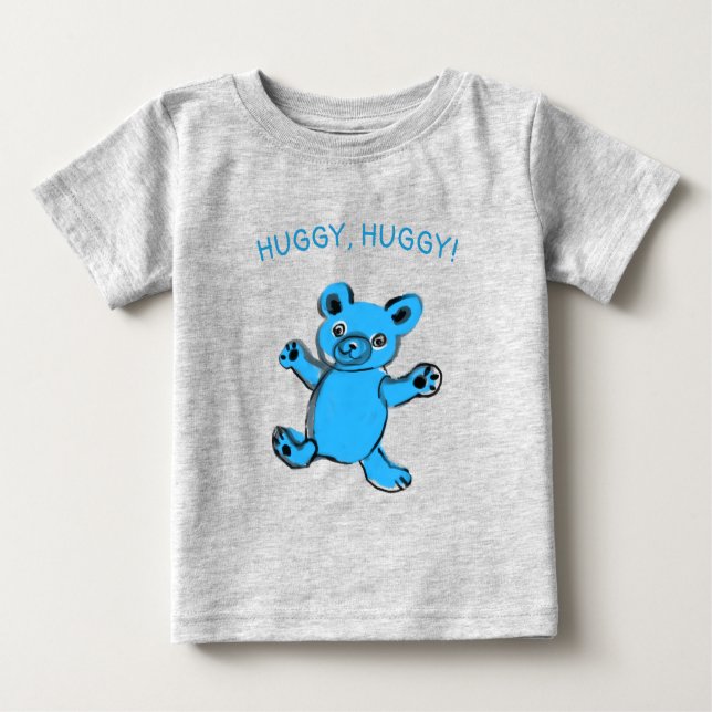 Camiseta Para Bebê abraço, abraço, t-shirt bebê urso de pelúcia (Frente)