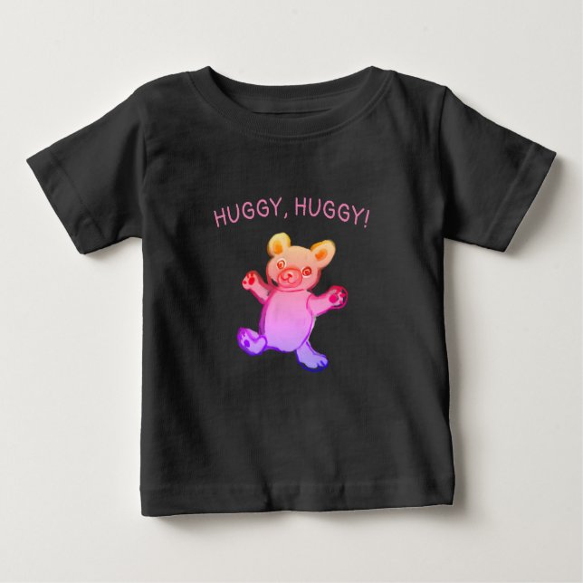 Camiseta Para Bebê abraço, abraço, ursinho (Frente)