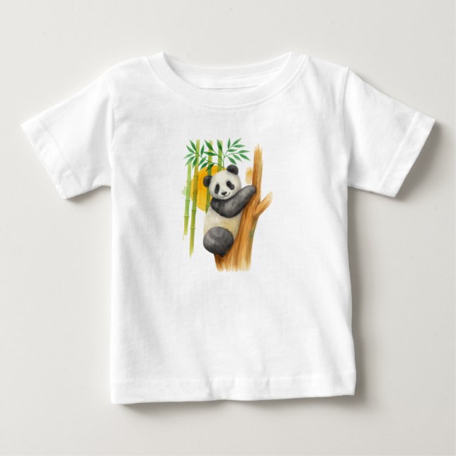 Camiseta Para Bebê Abraço de Panda (Frente)