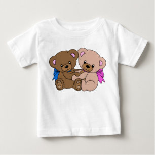 Camiseta Para Bebê Abraço de ursos feliz