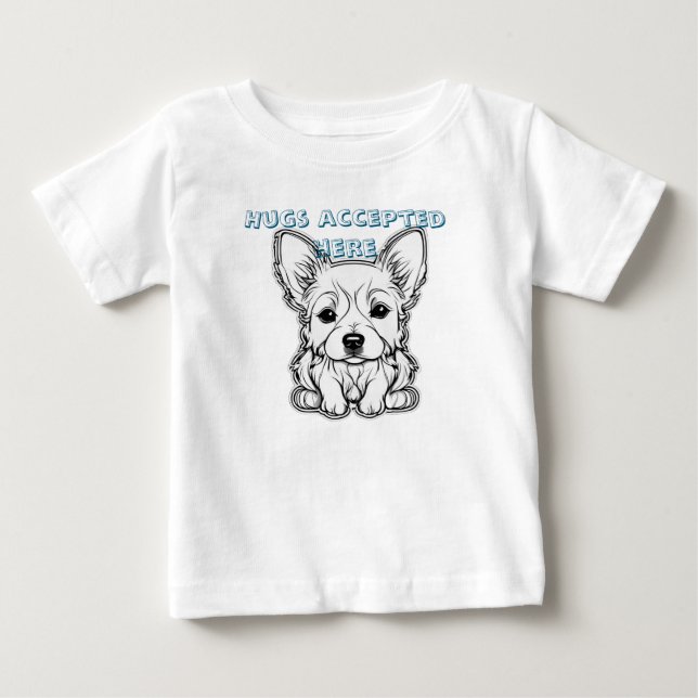 Camiseta Para Bebê Abraços aceitos aqui (Frente)