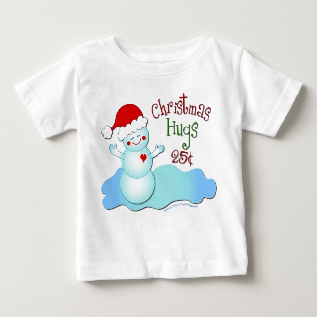 Camiseta Para Bebê Abraços de Natal (Frente)
