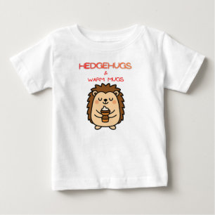 Camiseta Para Bebê Abraços de ouriço & Canecas Quentes – Inverno de o