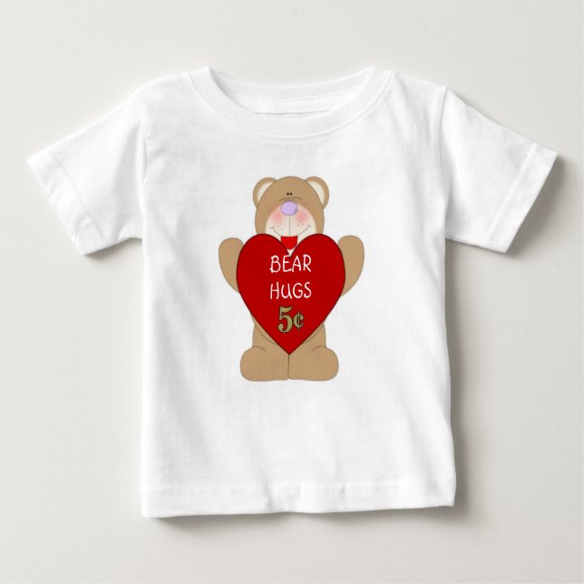 Camiseta Para Bebê Abraços de urso 5 t-shirt da criança dos centavos (Frente)
