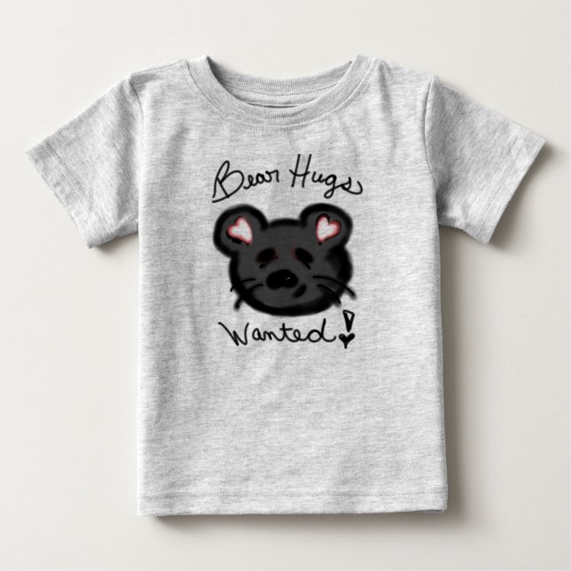 Camiseta Para Bebê Abraços de Urso Queriam Camisa-T (Frente)