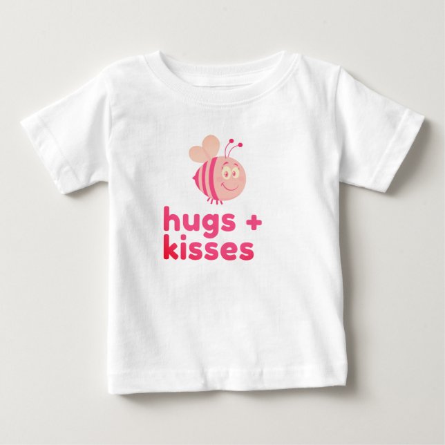 Camiseta Para Bebê Abraços E Beijos De Abelhas (Frente)