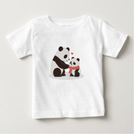 Camiseta Para Bebê Abraços Quentes, Panda Amor