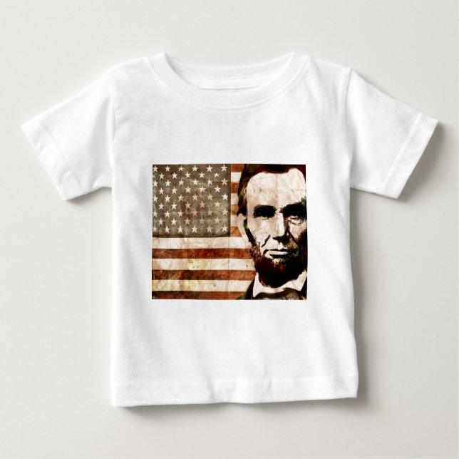 Camiseta Para Bebê Abraham Lincoln (Frente)