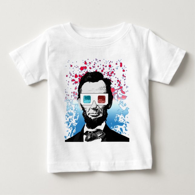 Camiseta Para Bebê Abraham Lincoln - 3D (Frente)
