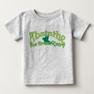 Camiseta Para Bebê Absinho Texto Fada Verde