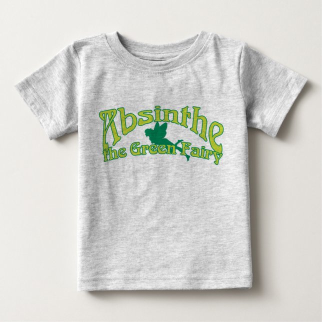 Camiseta Para Bebê Absinho Texto Fada Verde (Frente)