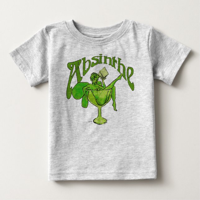 Camiseta Para Bebê Absinthe Girl In Glass (Frente)