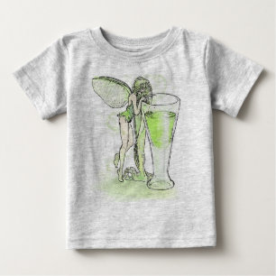 Camiseta Para Bebê Absinthe La Fee Verte Fairy With Glass (sem texto)