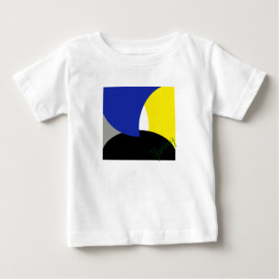 Camiseta Para Bebê Abstrato Art Azul Amarelo