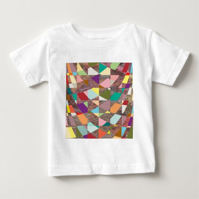 Camiseta Para Bebê Abstrato Cores Brilhante (Frente)