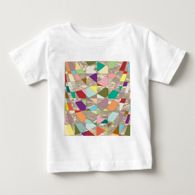 Camiseta Para Bebê Abstrato Cores Douradas (Frente)
