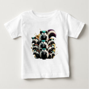 Camiseta Para Bebê Abstrato do grupo dos Skunks Engraçados