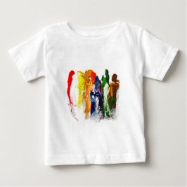 Camiseta Para Bebê Abstrato Expressão de figuras humanas em movimento