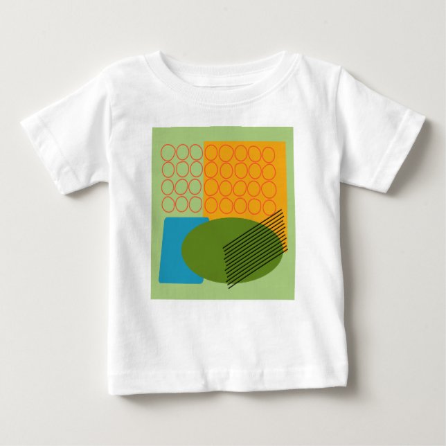 Camiseta Para Bebê Abstrato Formas (Frente)