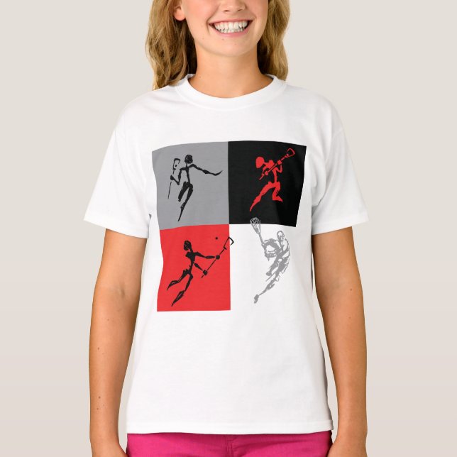 Camiseta Para Bebê Abstrato Lacrosse (Frente)