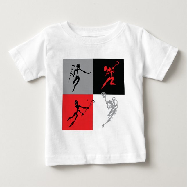 Camiseta Para Bebê Abstrato Lacrosse (Frente)