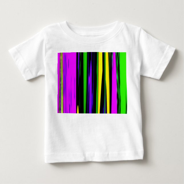 Camiseta Para Bebê Abstrato Mardi Gras Stripes (Frente)