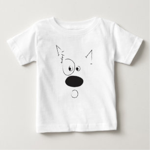 Camiseta Para Bebê Abstrato moderno Surpreendido Face De Cão