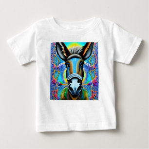 Camiseta Para Bebê Abstrato Multicolor Pequeno Macaco