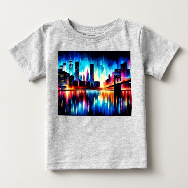 Camiseta Para Bebê Abstrato Nova Iorque 1103 (Frente)