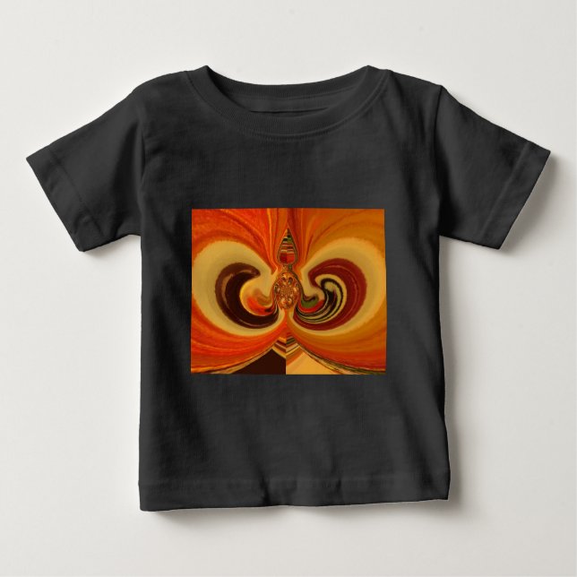 Camiseta Para Bebê Abstrato, rodopia com o Teardrop Center Art Impres (Frente)