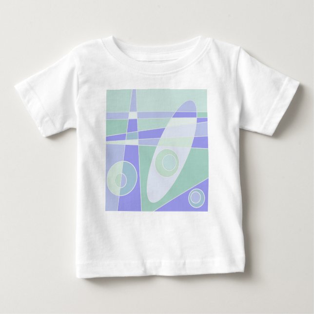 Camiseta Para Bebê Abstrato Surfing Pastel Purple Green (Frente)