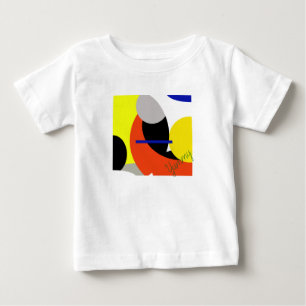 Camiseta Para Bebê Abstrato Vermelho Amarelo