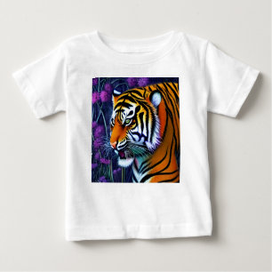 Camiseta Para Bebê Abstrato Wild Majexpressa Tiger