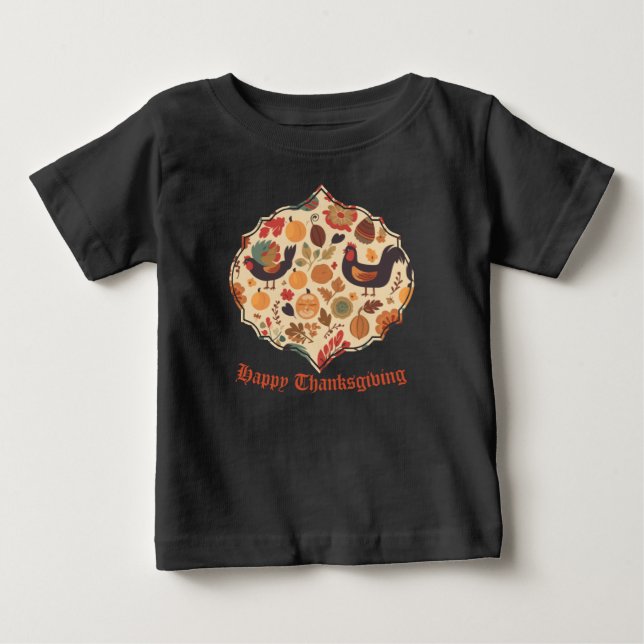 Camiseta Para Bebê Abundância de outono (Frente)